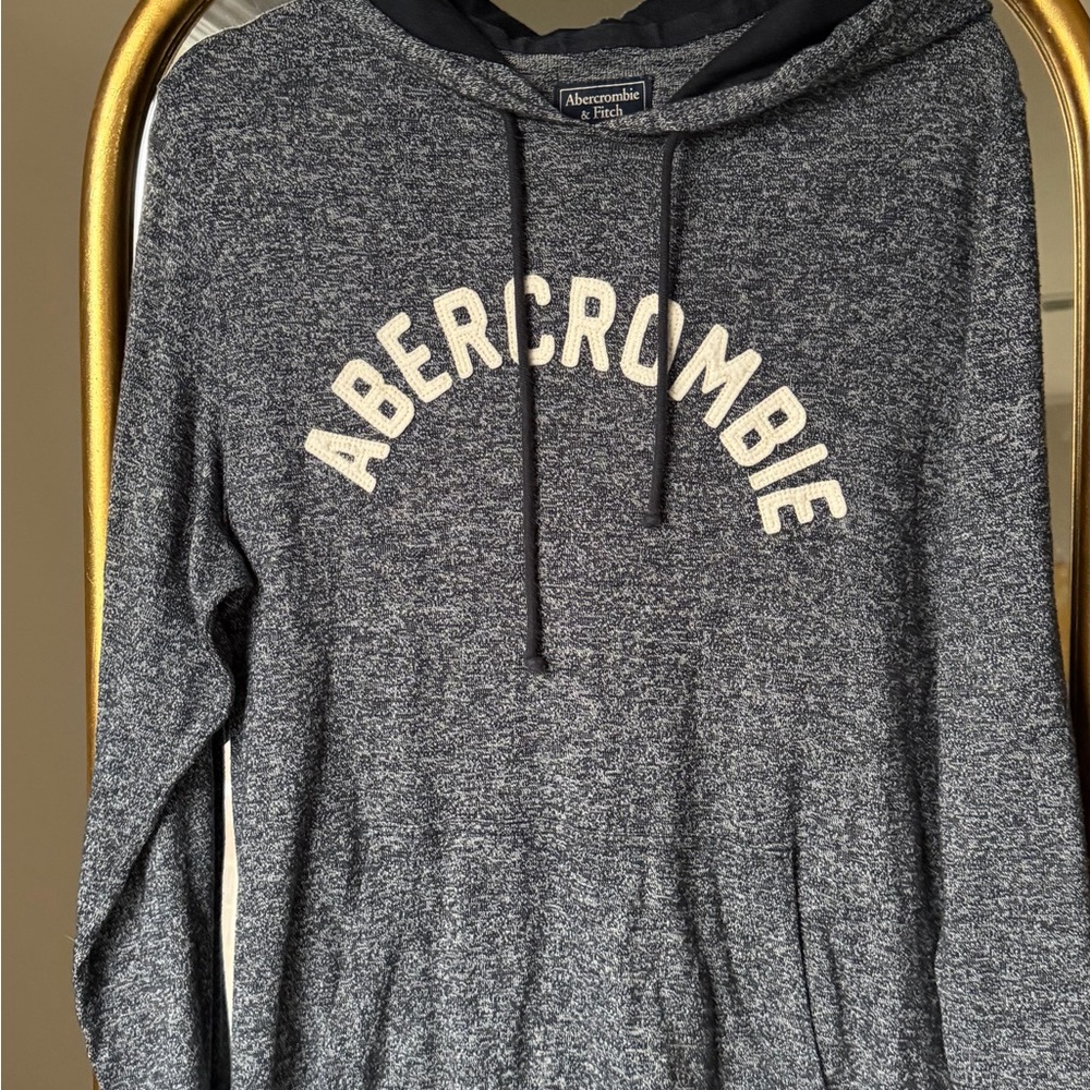Abercrombie & Fitch Navy Heather Zip-Up Hoodie Sweater